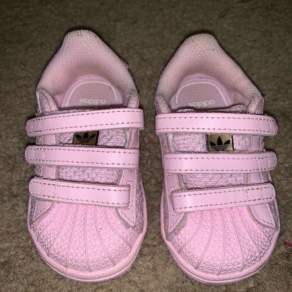 adidas Other - Adidas Super Star pink Velcro sneakers Size - 4K